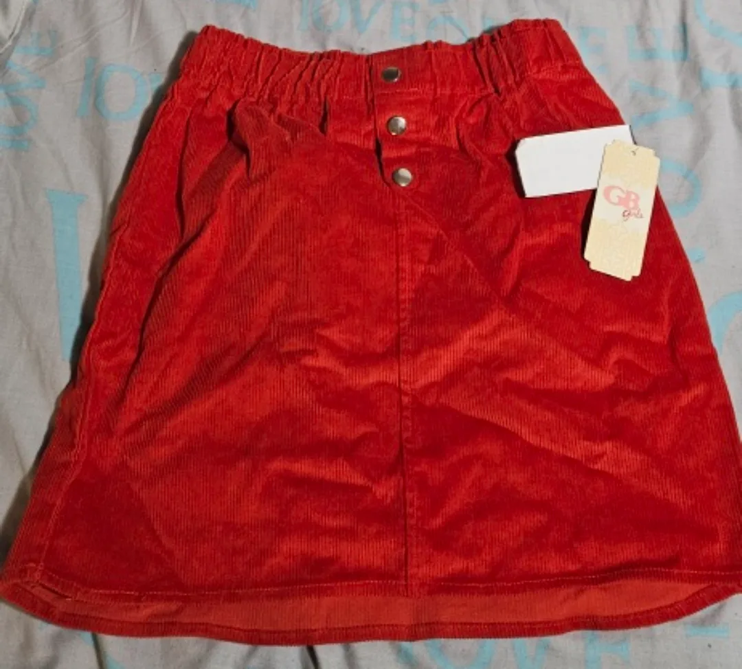 GB Girls Orange Corduroy Skirt - Size L image indicator(6)