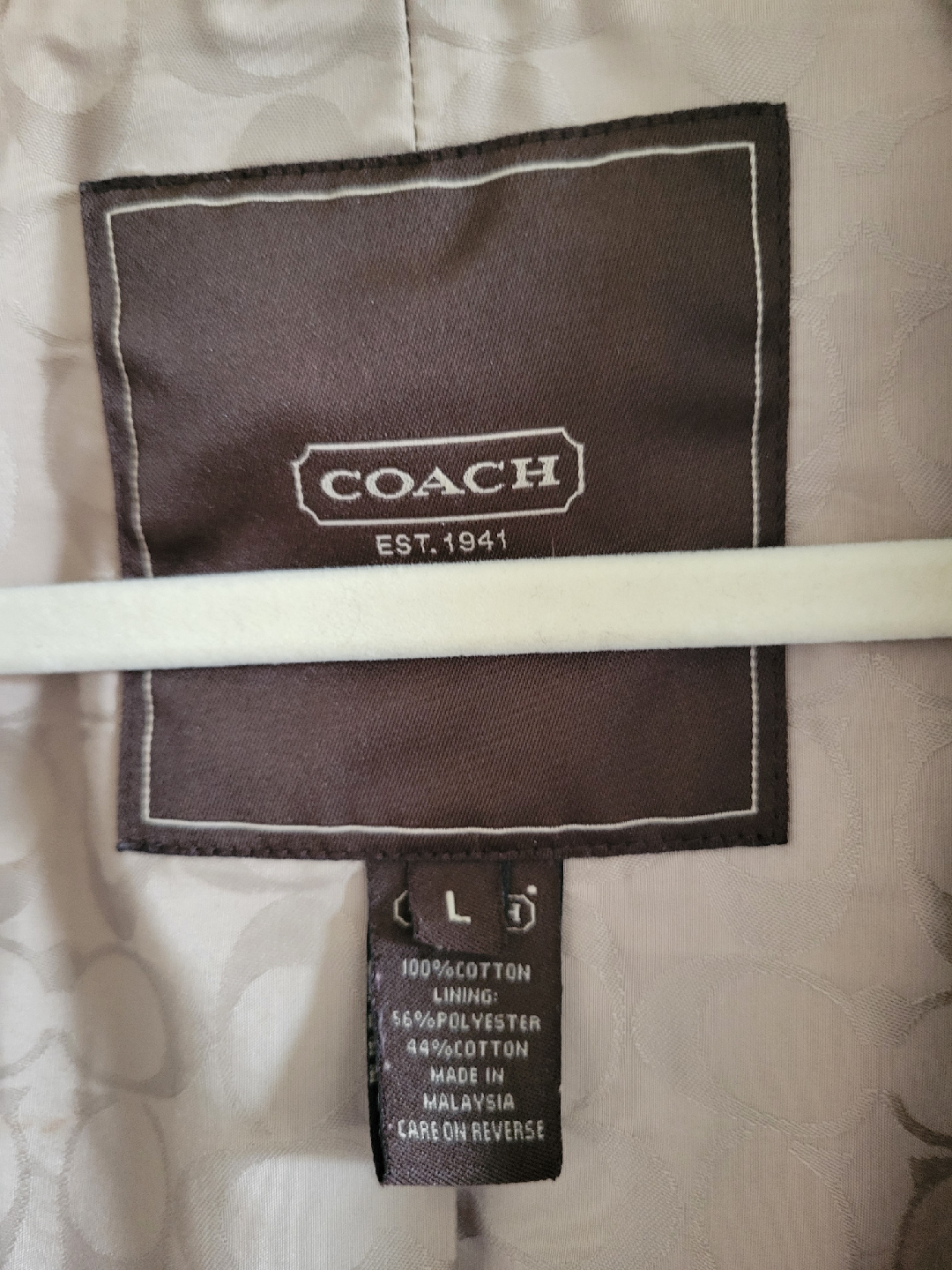 Coach Beige Trench Coat - Size L - photo 2