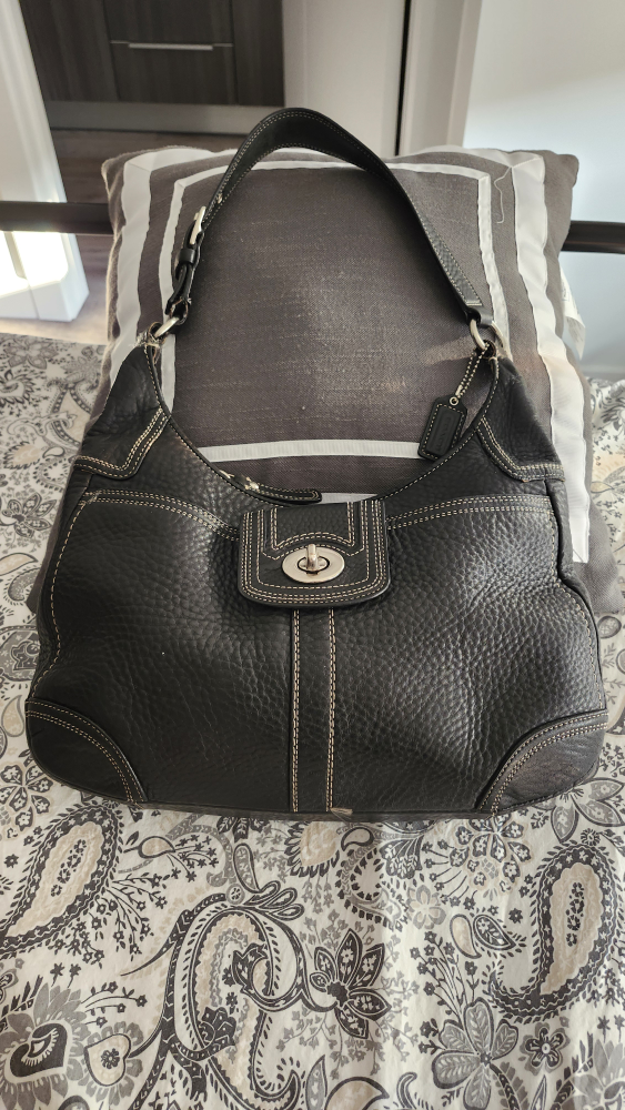 Coach Black Leather Shoulder Bag