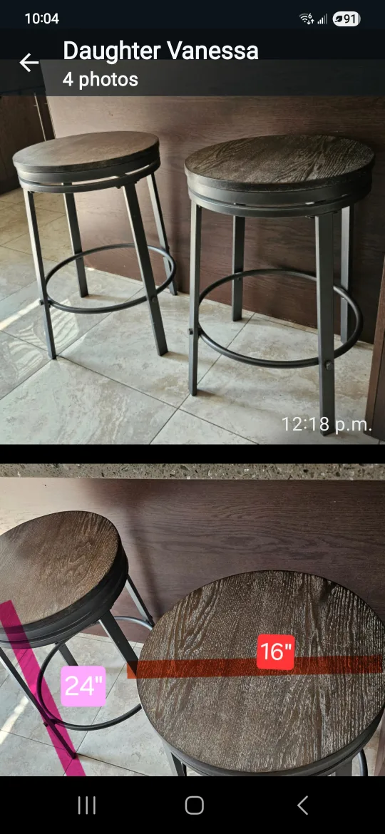 Set of 4 Bar Stools - 24" Height, 16" Seat thumbnail