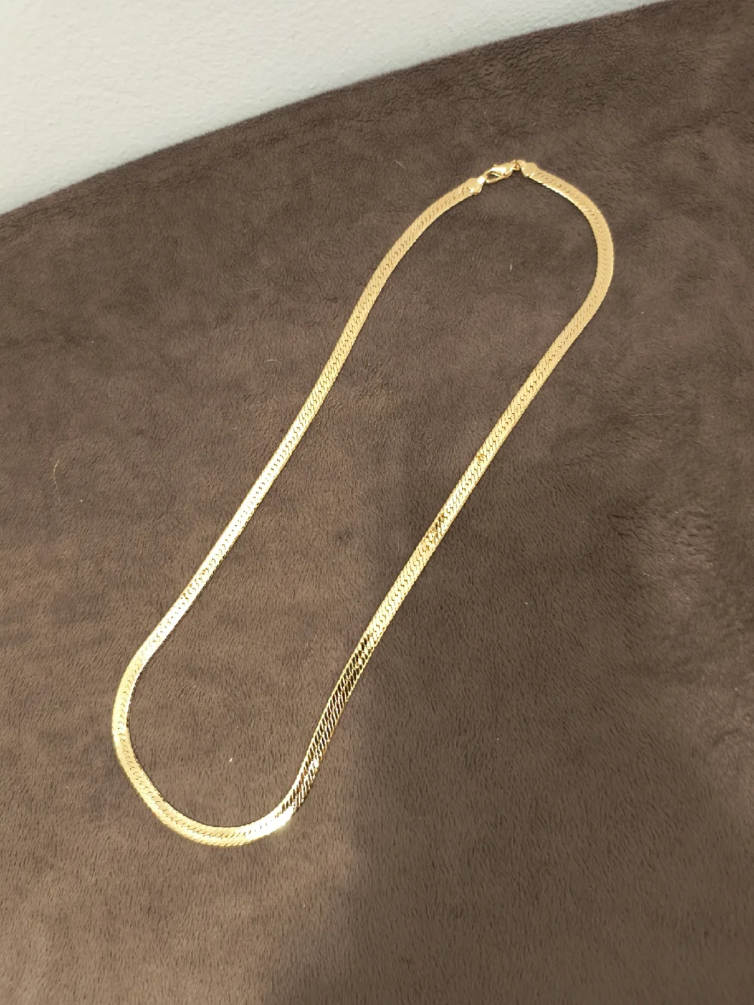 Gold Tone Herringbone Necklace thumbnail
