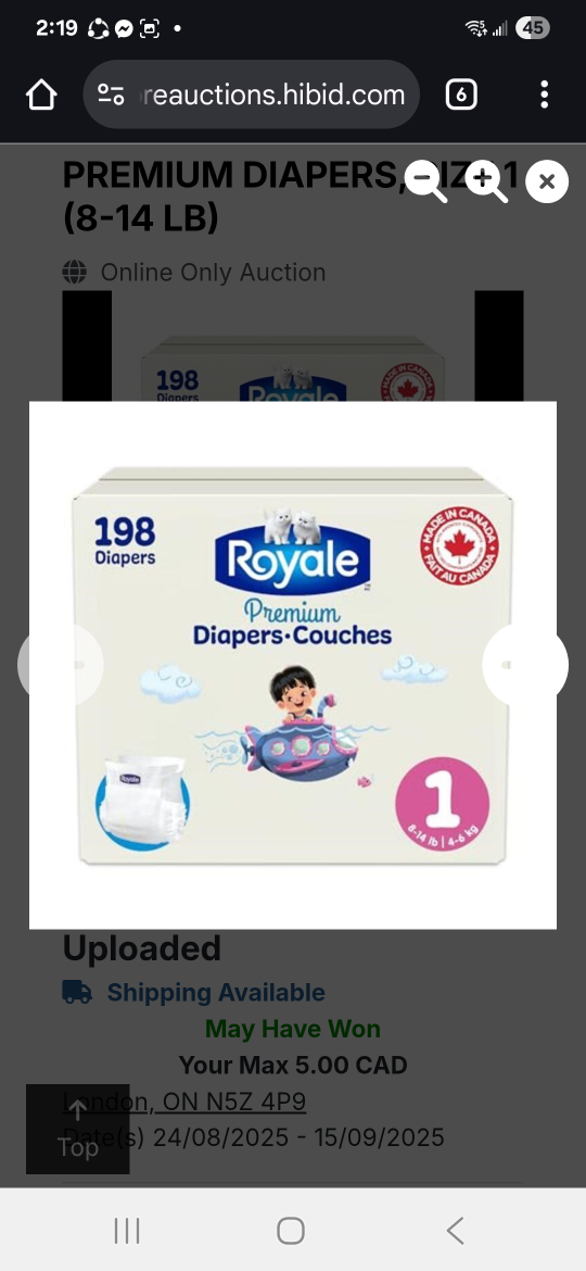 Royale Premium Diapers - Size 1 (8-14 lb)
