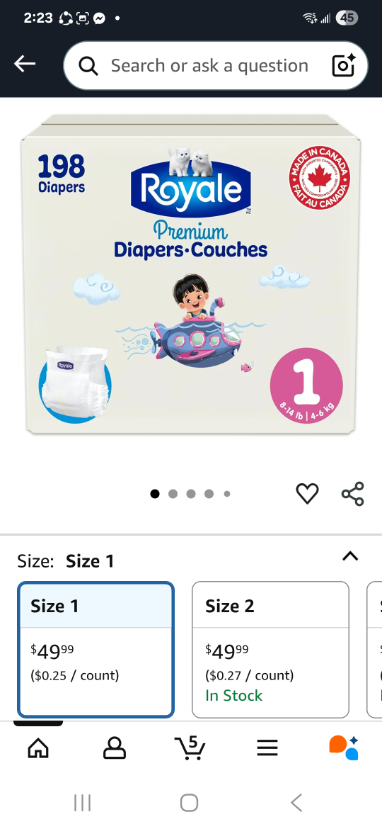 Royale Premium Diapers - Size 1 (8-14 lb) - photo 3