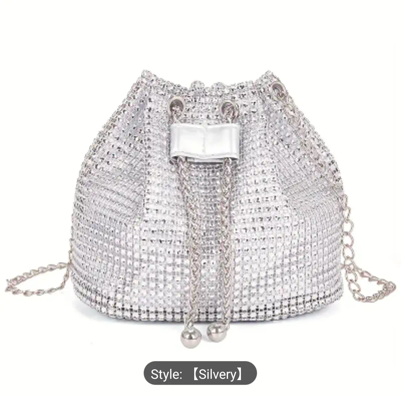 Silver Beaded Bucket Bag thumbnail