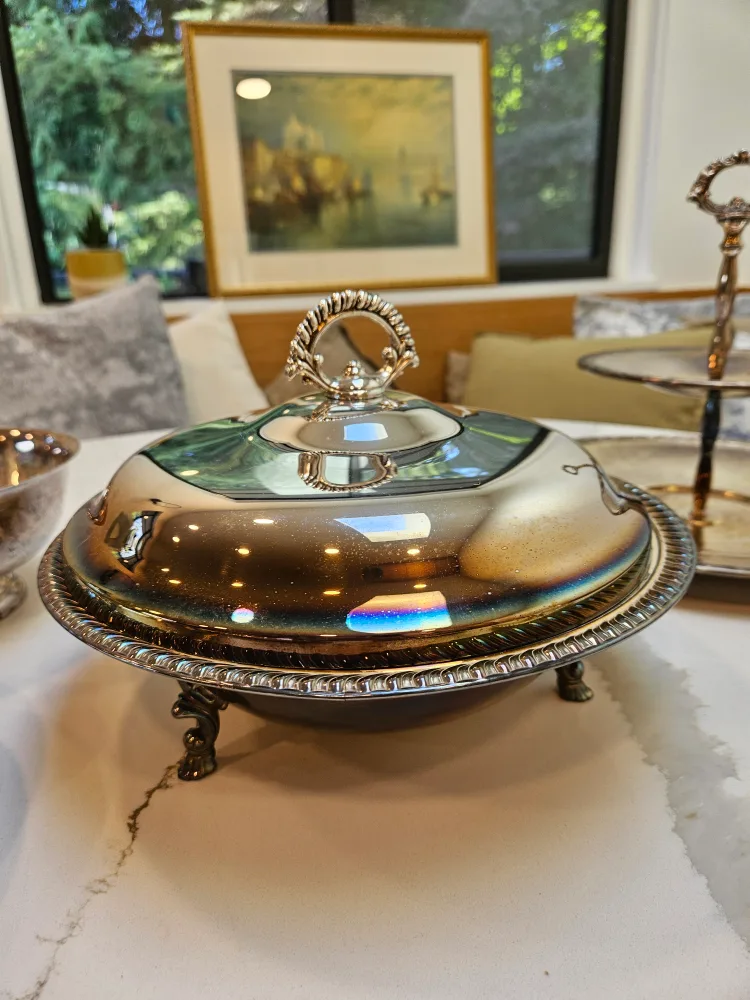 Silver Plated Serving Dishes Thanksgiving Christmas 7 piece image indicator(5)