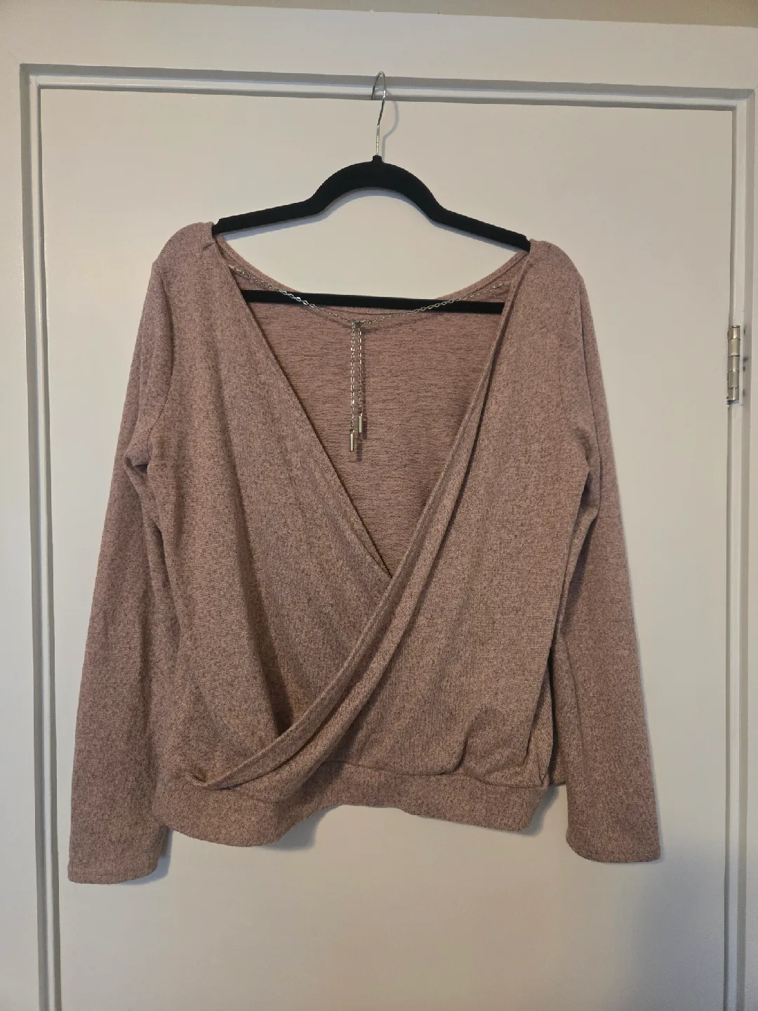 Cozy Pink backless Sweater - Size L