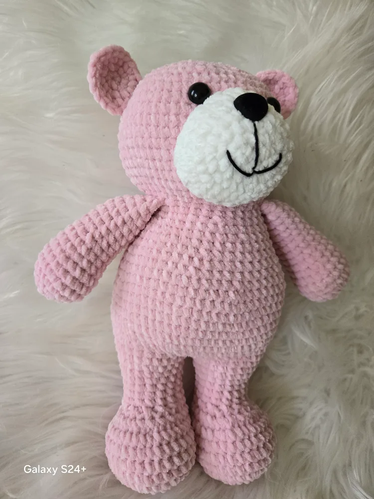 Handmade Pink Crochet Teddy Bear image indicator(3)