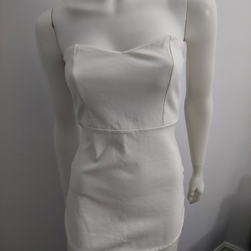 White Strapless Mini Dress - photo 4