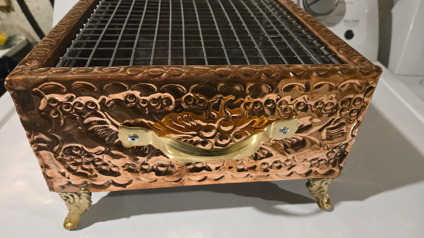 Vintage Copper Toned Metal Grill image indicator(2)