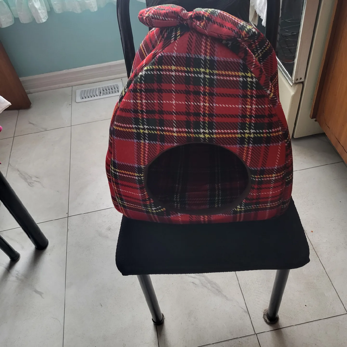 Red Plaid Pet Bed Cave thumbnail