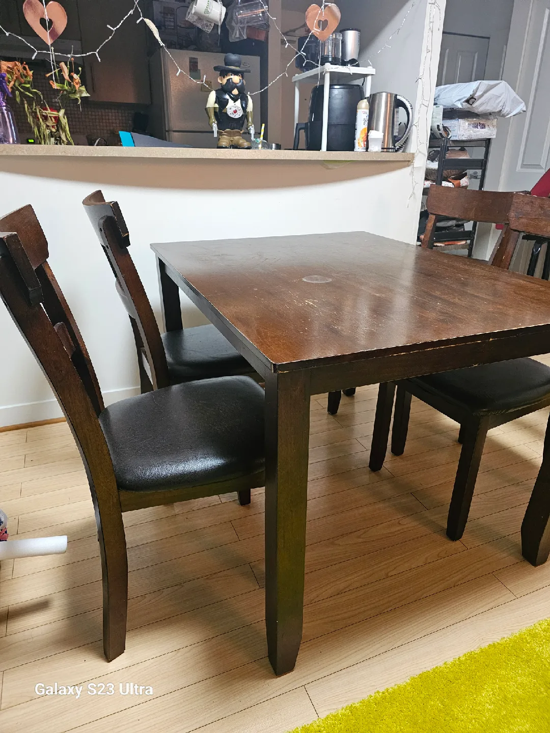 Move Out Sale: Wooden Dining Table with 4 Chairs image indicator(4)