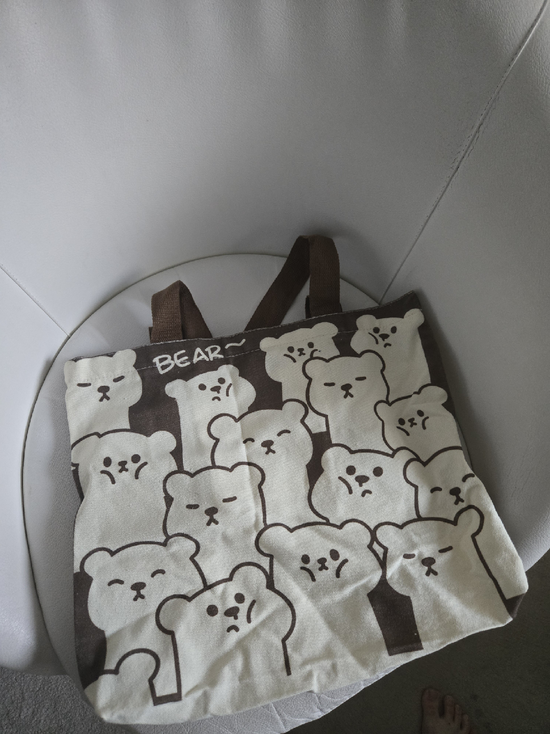 Cute Bear Print Tote Bag