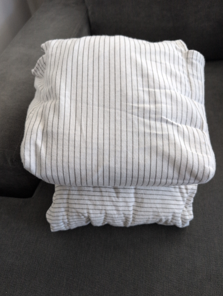 Striped White Sheets Double