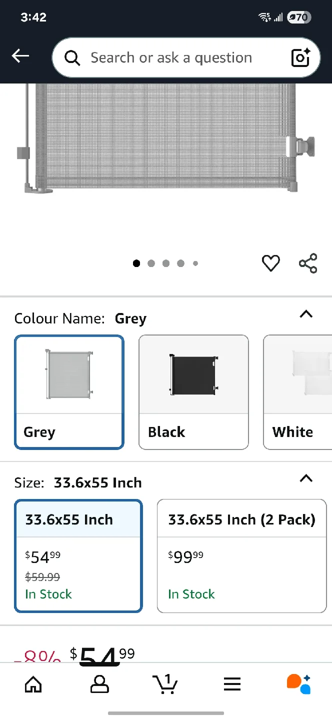 Retract-A-Gate Grey 33.6x55 Inch image indicator(2)