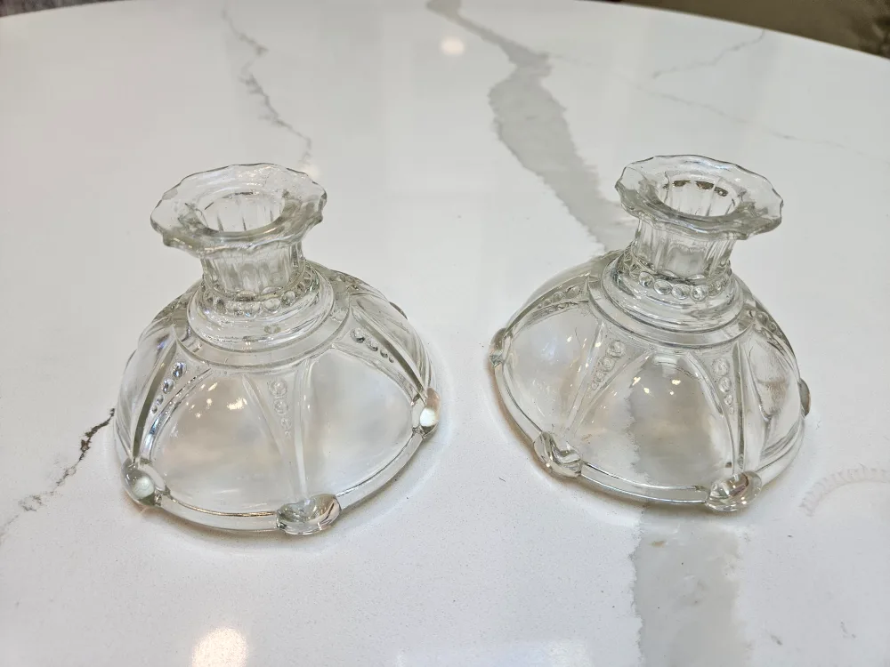 Clear Glass Candle Holders (Set of 2) thumbnail