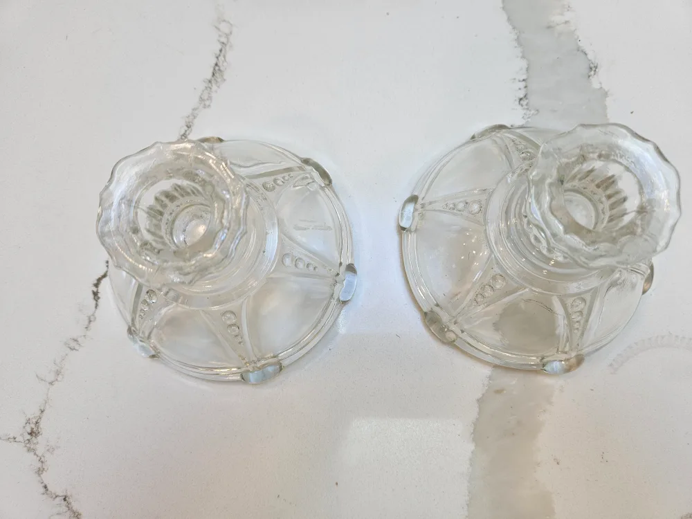 Clear Glass Candle Holders (Set of 2) image indicator(2)