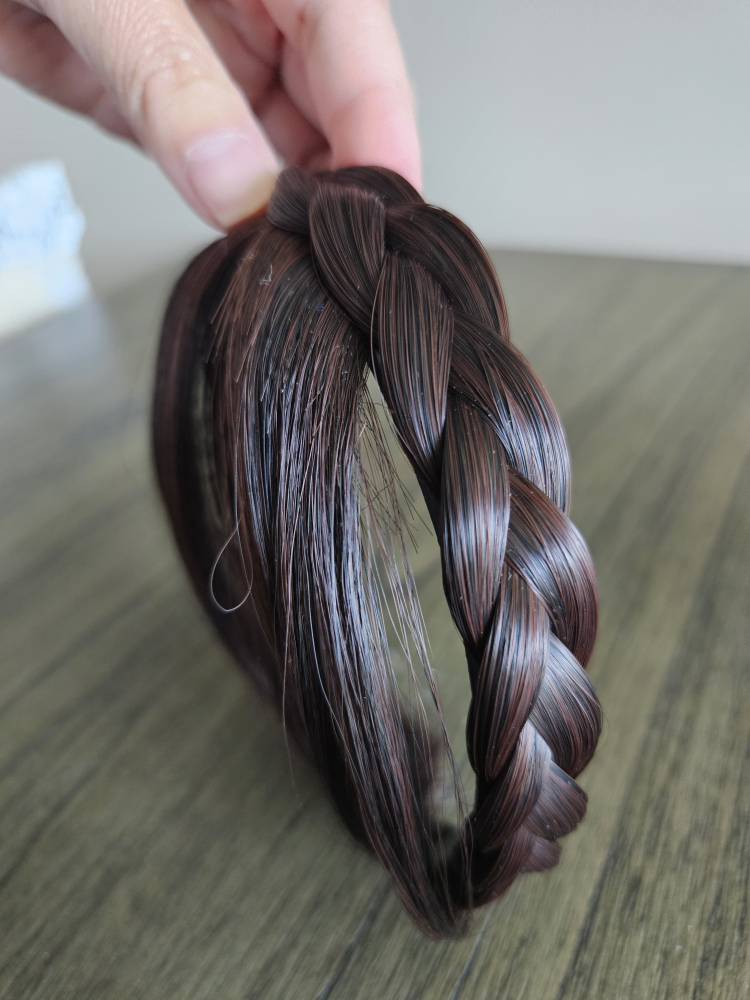 Braided Clip in Bangs - Dark Brown - photo 4
