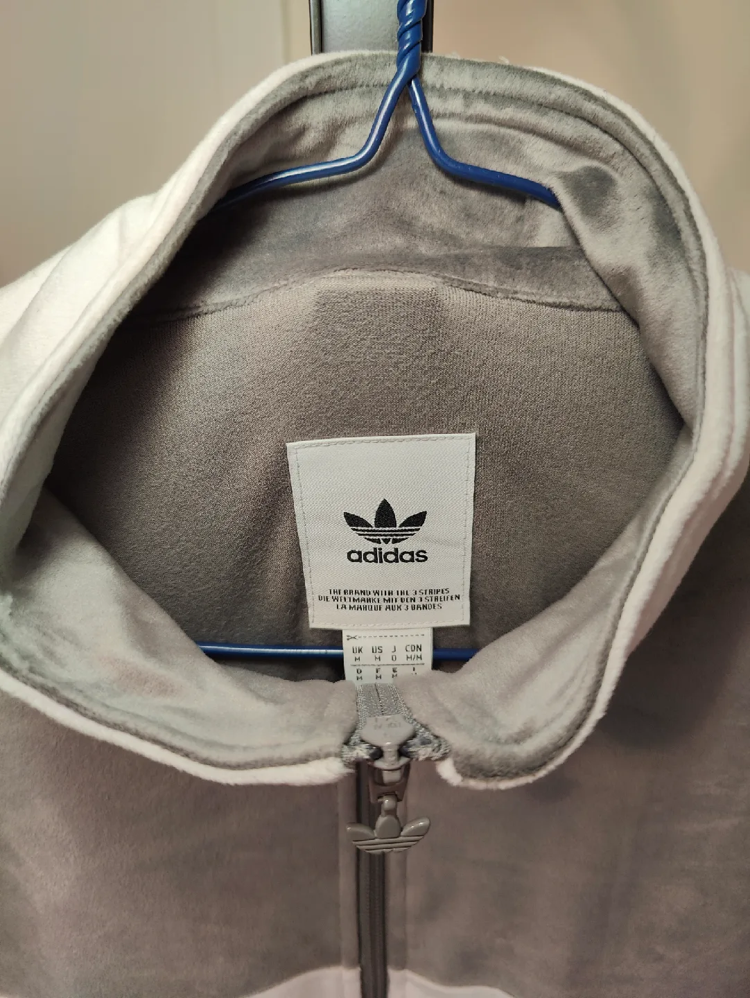 Adidas Striped Velour Track Jacket - Size M image indicator(2)