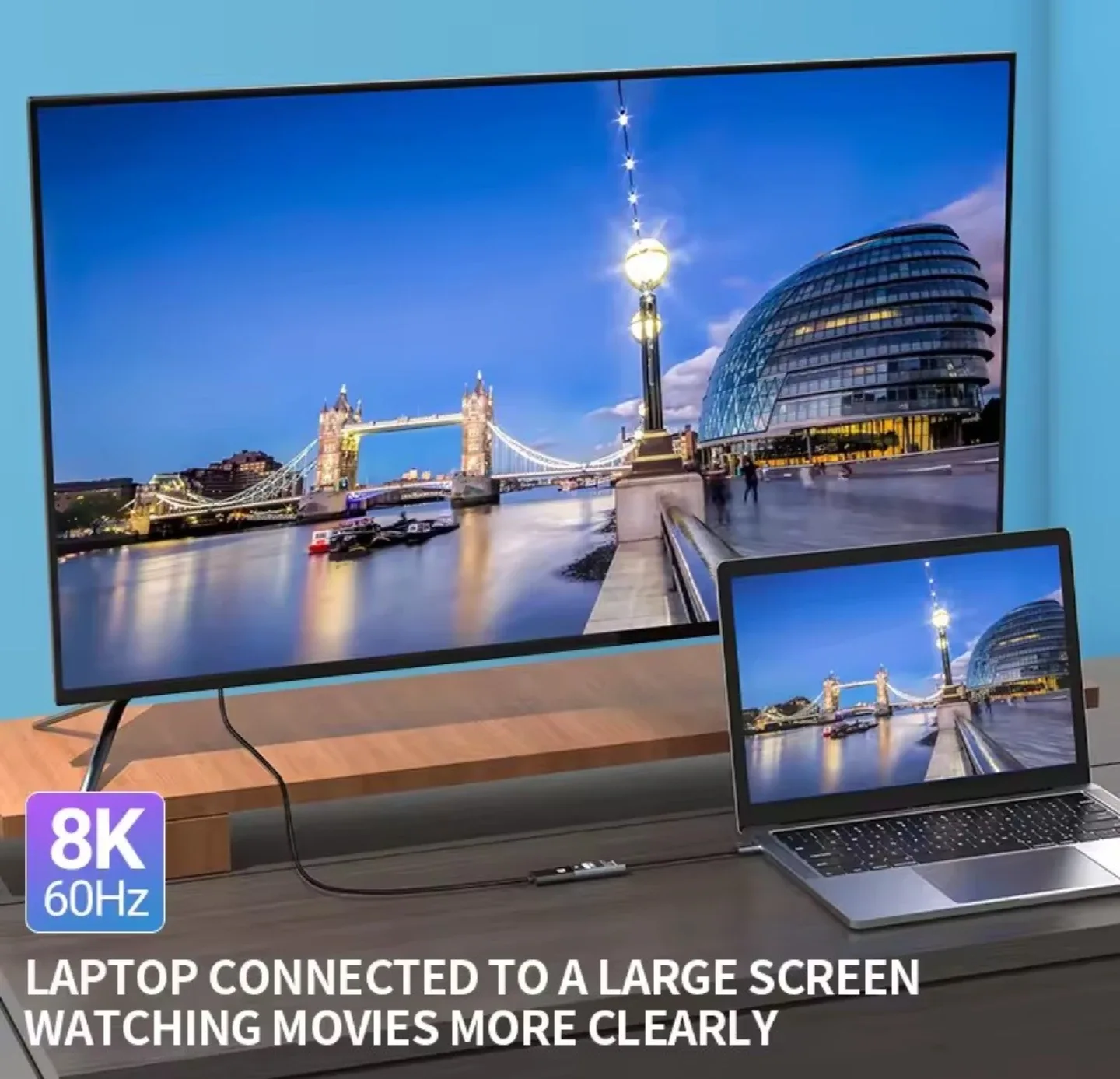 USB C to DP Female Connector, 8K HD image indicator(2)