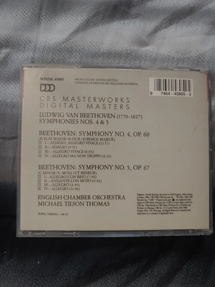 Beethoven Symphonies Nos. 4 & 5 CD - photo 2