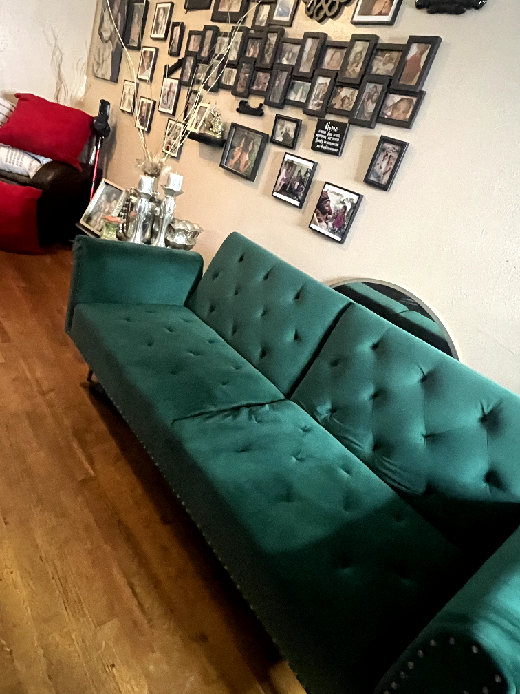 Green Velvet Futon Sofa Bed
