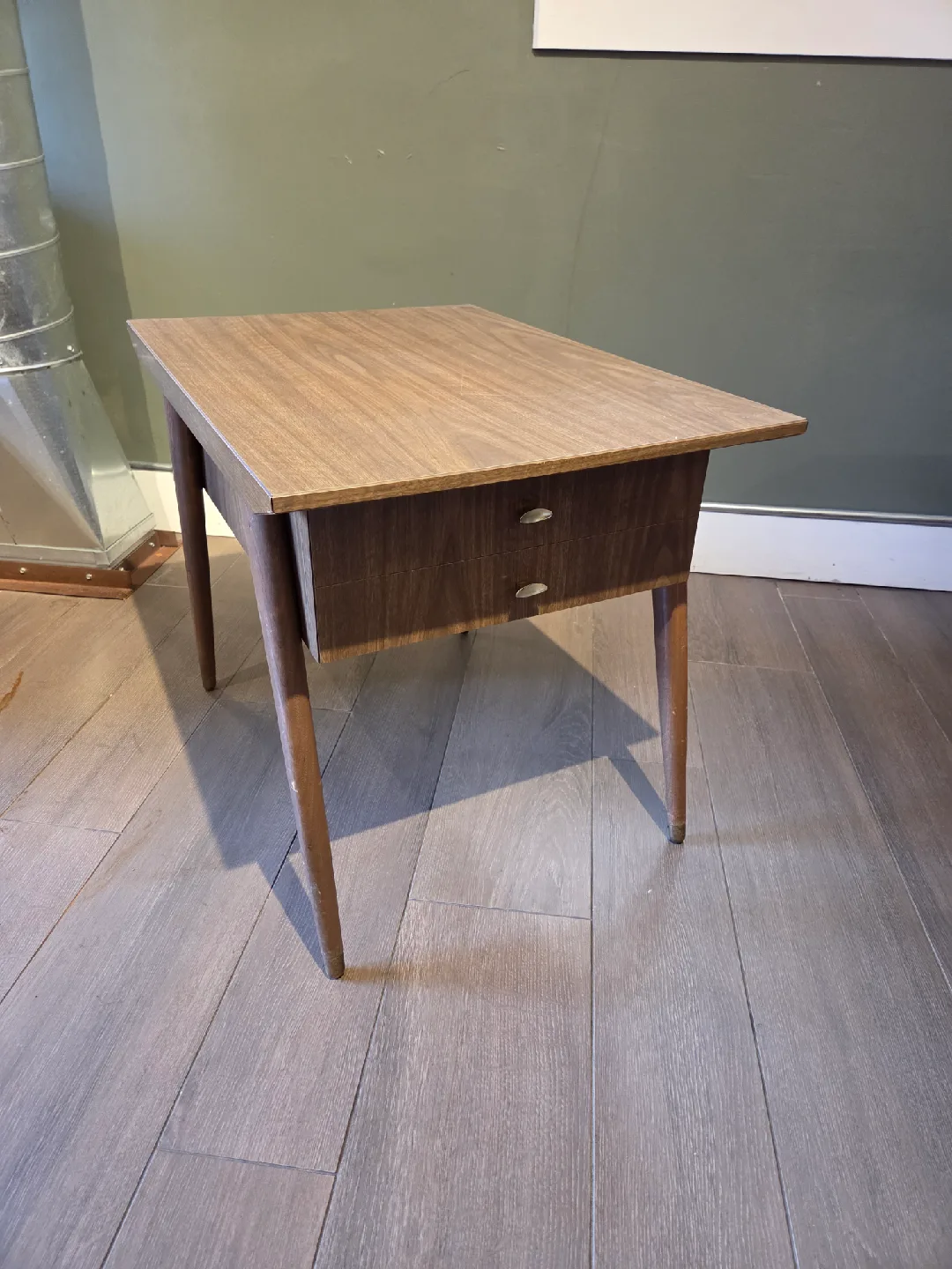 Retro Wooden Side Table with Drawer thumbnail
