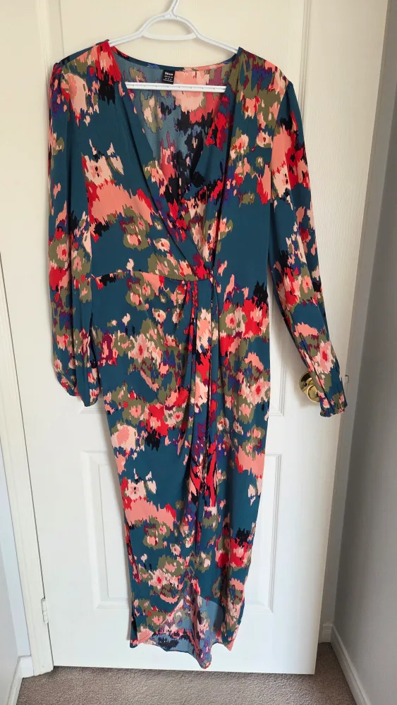Teal Floral Print Dress thumbnail