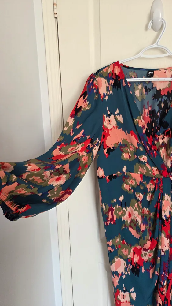 Teal Floral Print Dress image indicator(2)