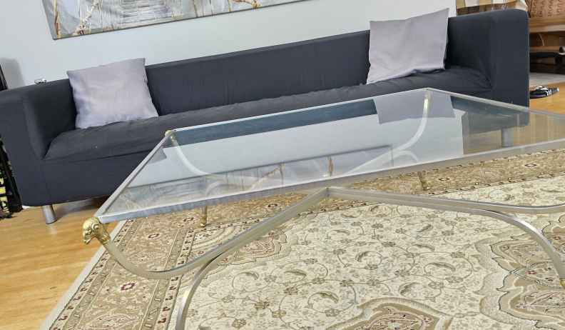 Glass Top Coffee Table with Metal Frame - photo 2