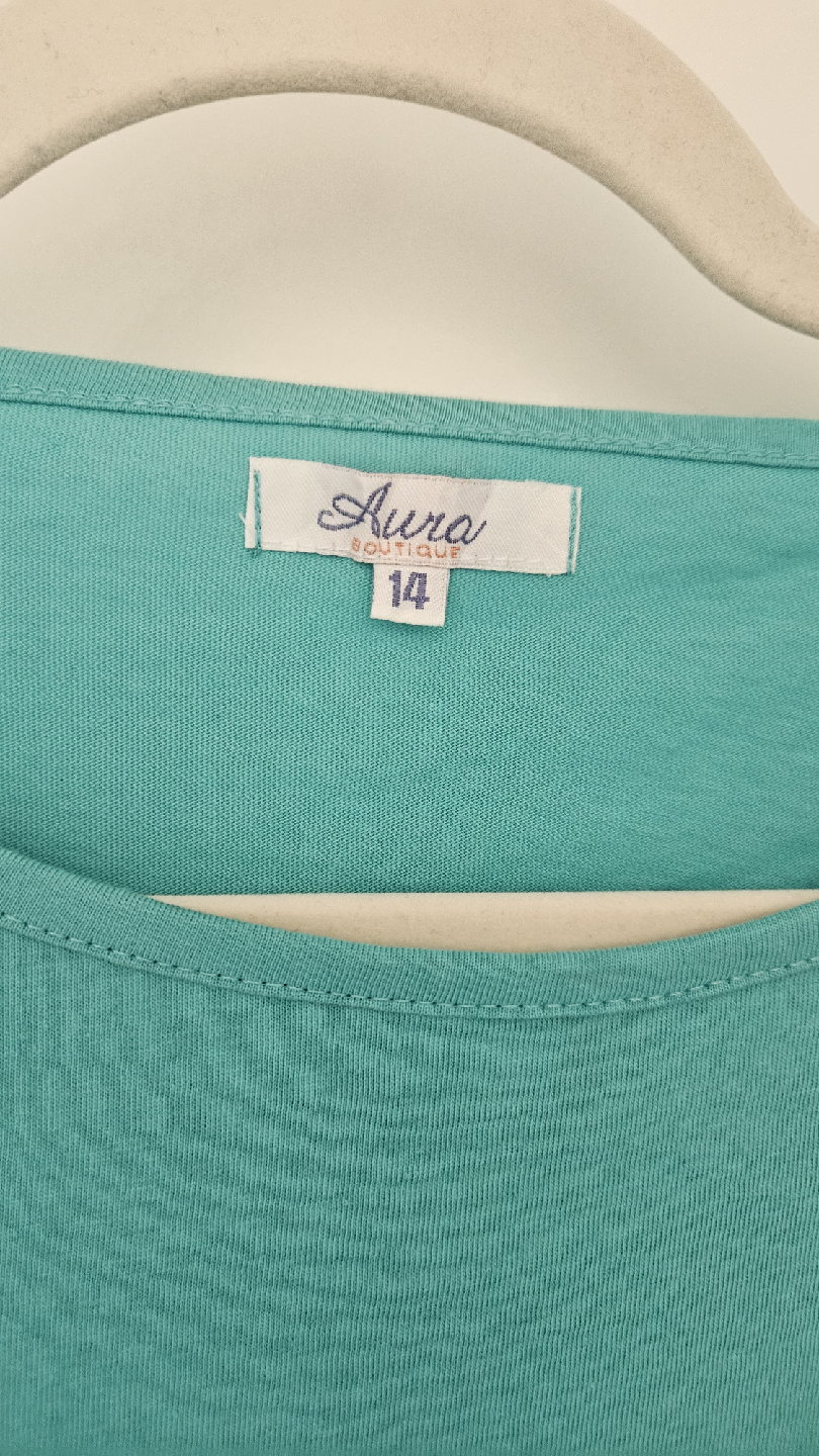 Aura Boutique Teal T-Shirt - Size 14 - photo 2