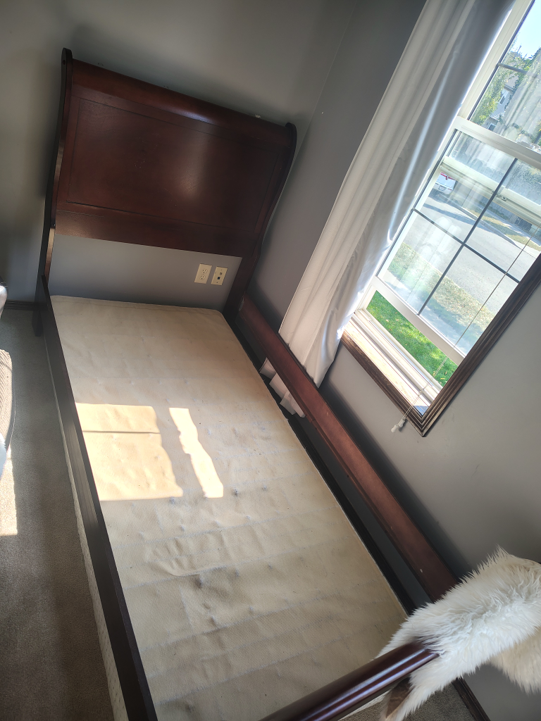 Dark Wood Sleigh Bed Frame