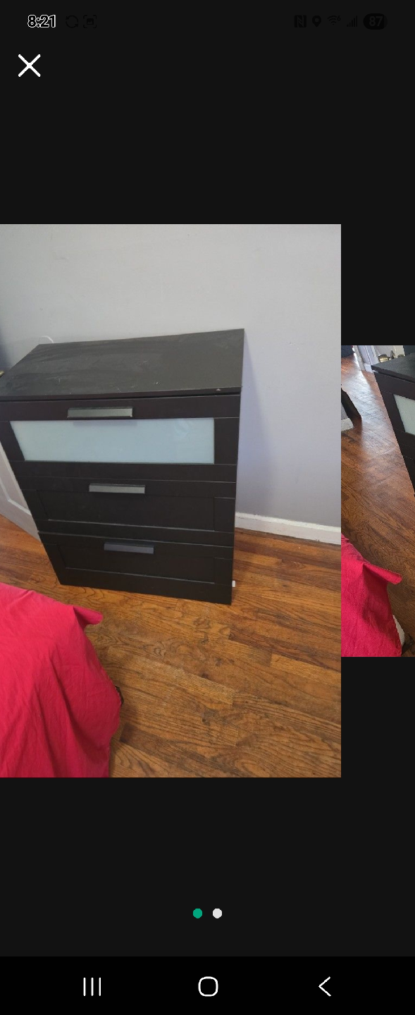 black 3-Drawer Dresser