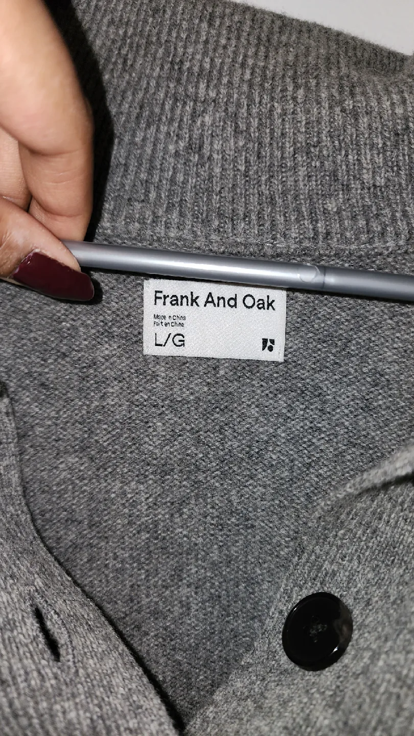 Frank And Oak Grey Knit Cardigan - Size L/G image indicator(2)