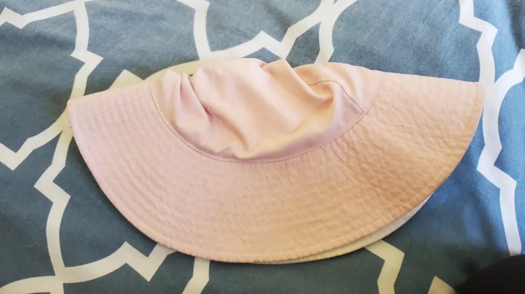 Carter's 2-in-1 reversible, pink & white bucket hat, sun hat thumbnail