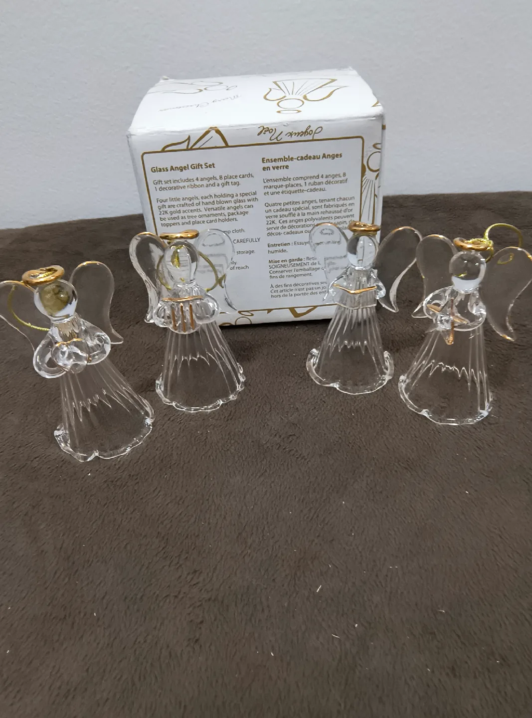 Glass Angel Ornament  Gift Set - 4 Angels thumbnail