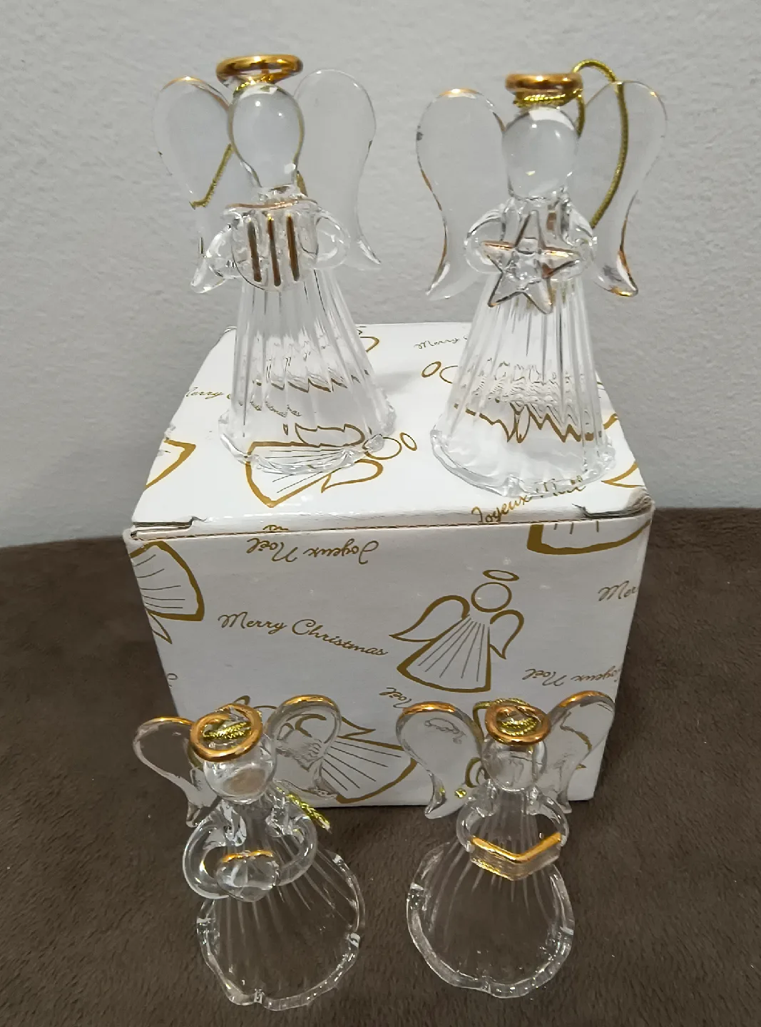 Glass Angel Ornament  Gift Set - 4 Angels image indicator(2)
