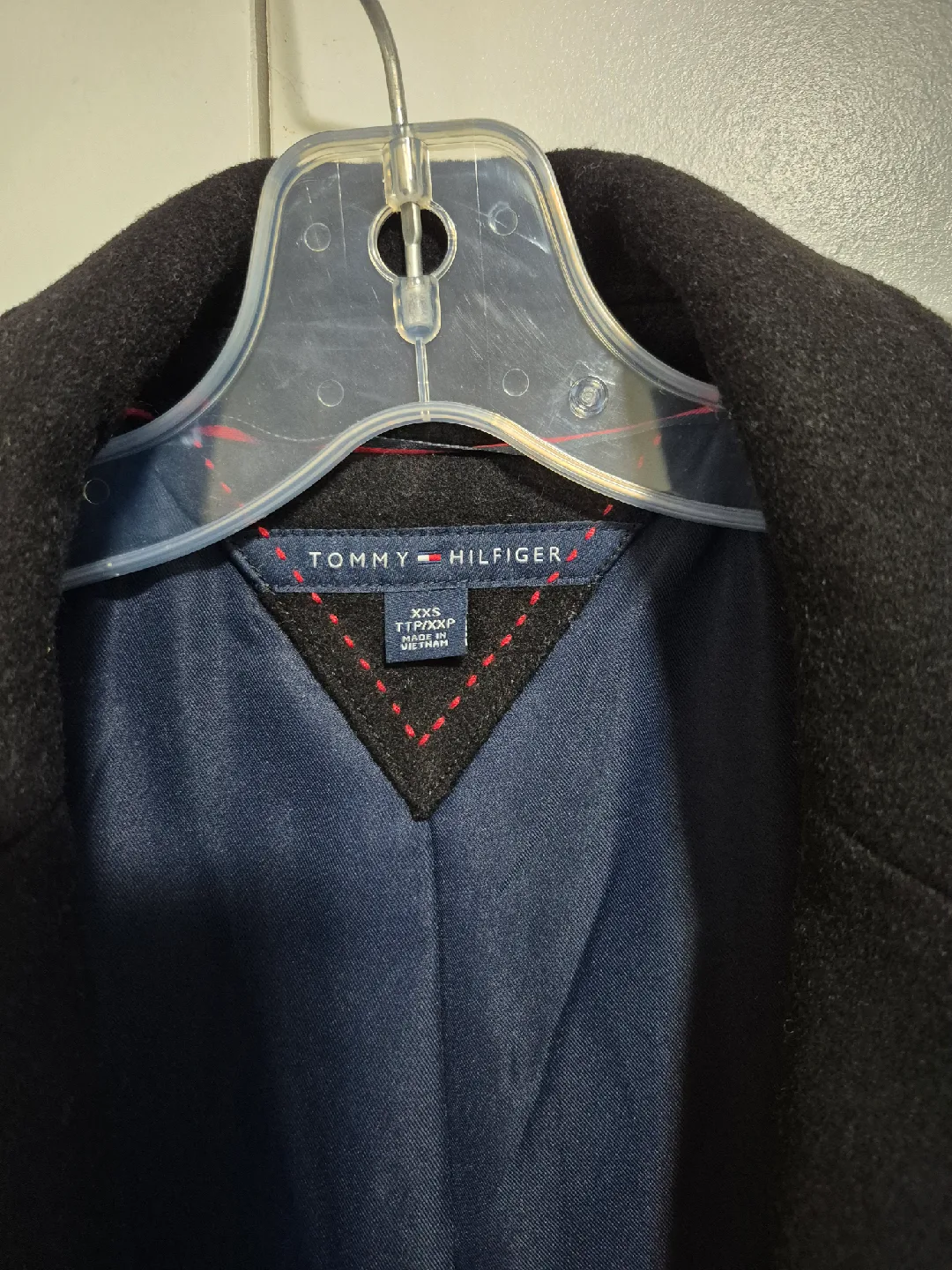 Tommy Hilfiger Black Wool Blend Coat - Size XXS image indicator(3)