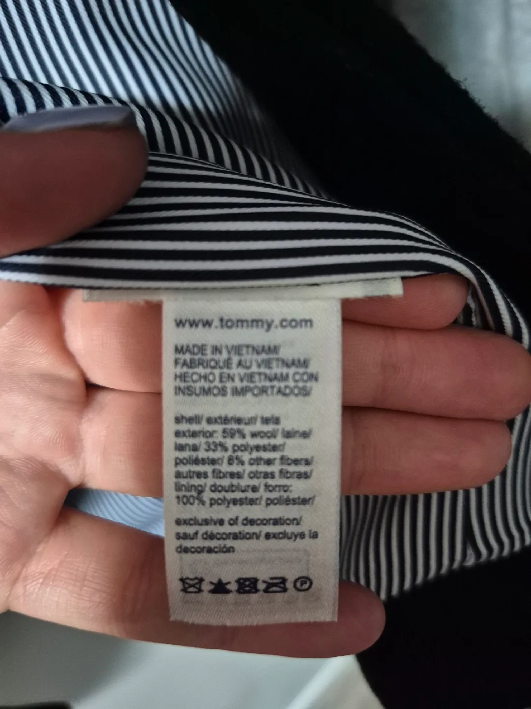 Tommy Hilfiger Black Wool Blend Coat - Size XXS image indicator(4)