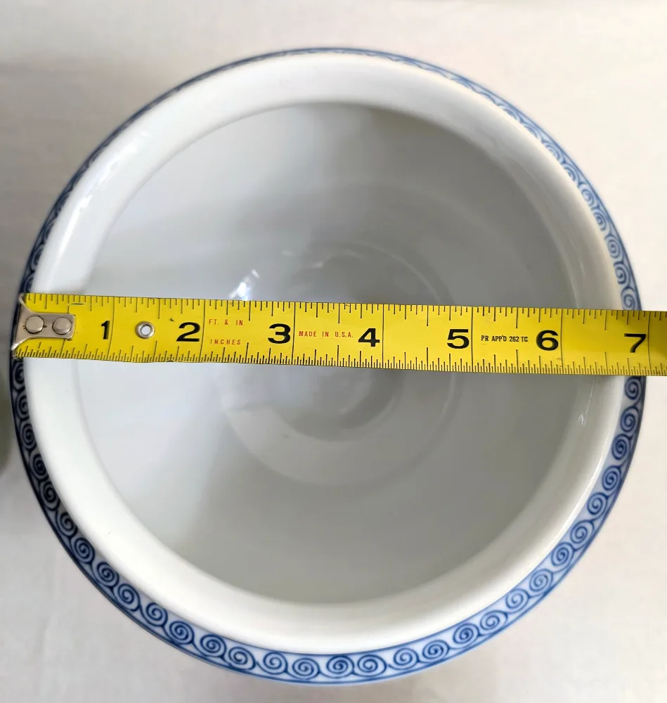 Vintage Bombay Blue & White Porcelain Pedestal Bowl image indicator(7)