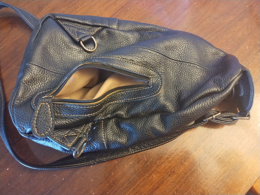 Black Leather Sling Bag - photo 5