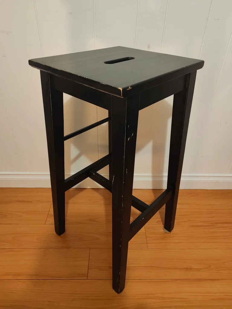 Black Wooden Bar Stool thumbnail