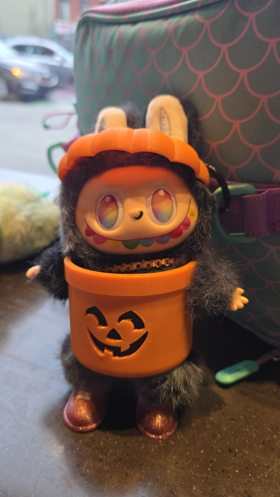 🥕 Labubu cute Halloween bucket costume accessory