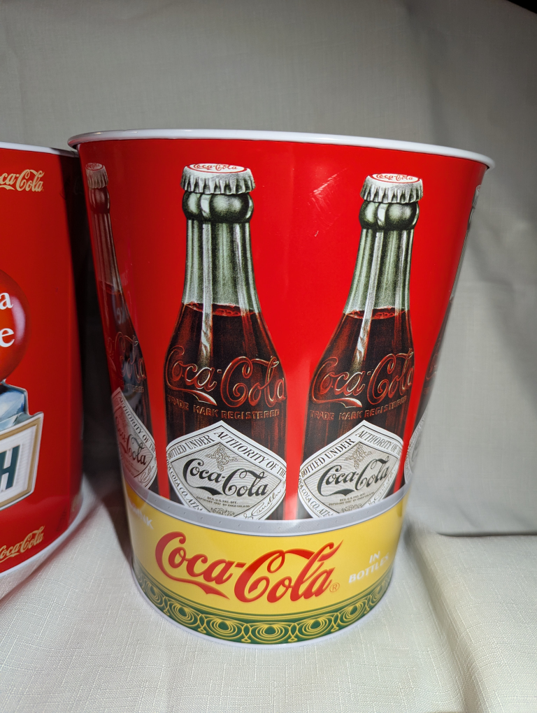 Coca Cola Coke metal garbage cans. Never Used - photo 3