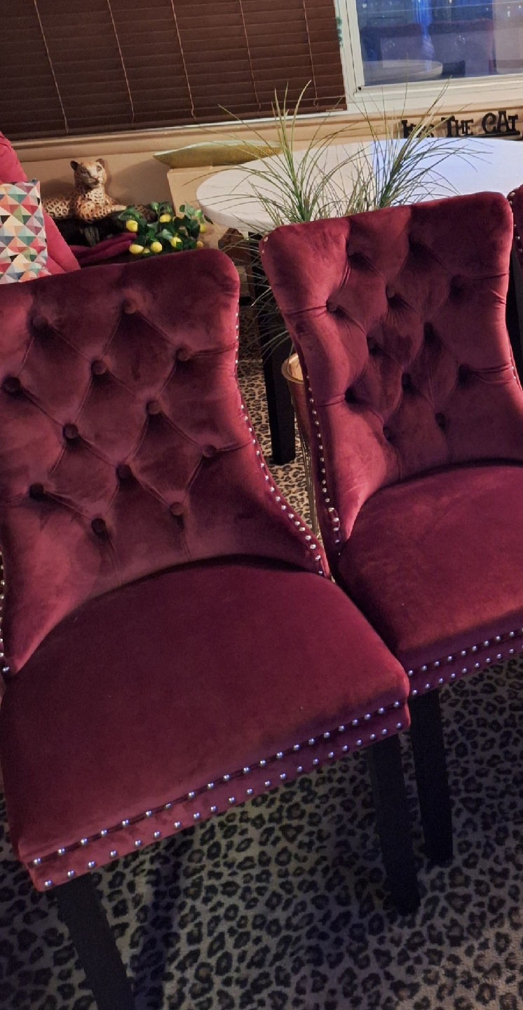 Burgundy Velvet Dining Chairs BRAND NEW