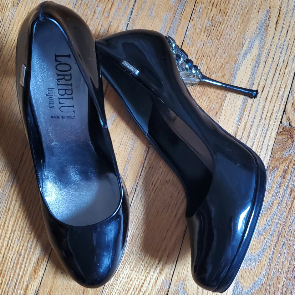 LORIBLU Bijoux Black Patent Leathet Stilettos - US 8.5 - photo 2
