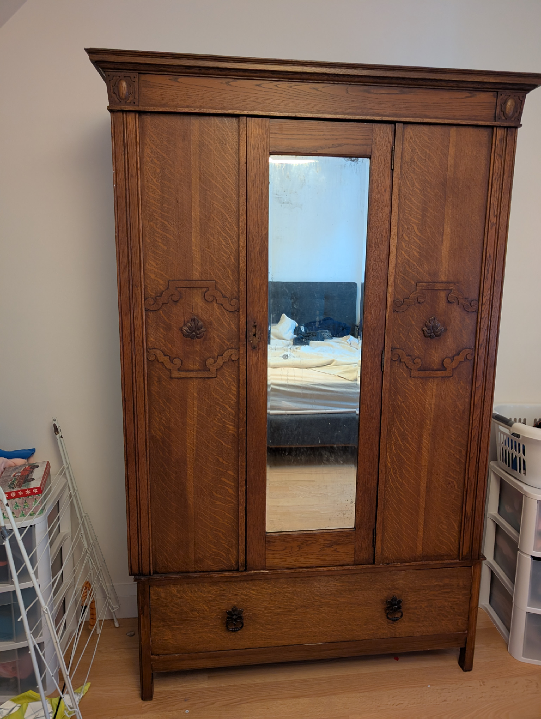 Antique Armoire with Mirror