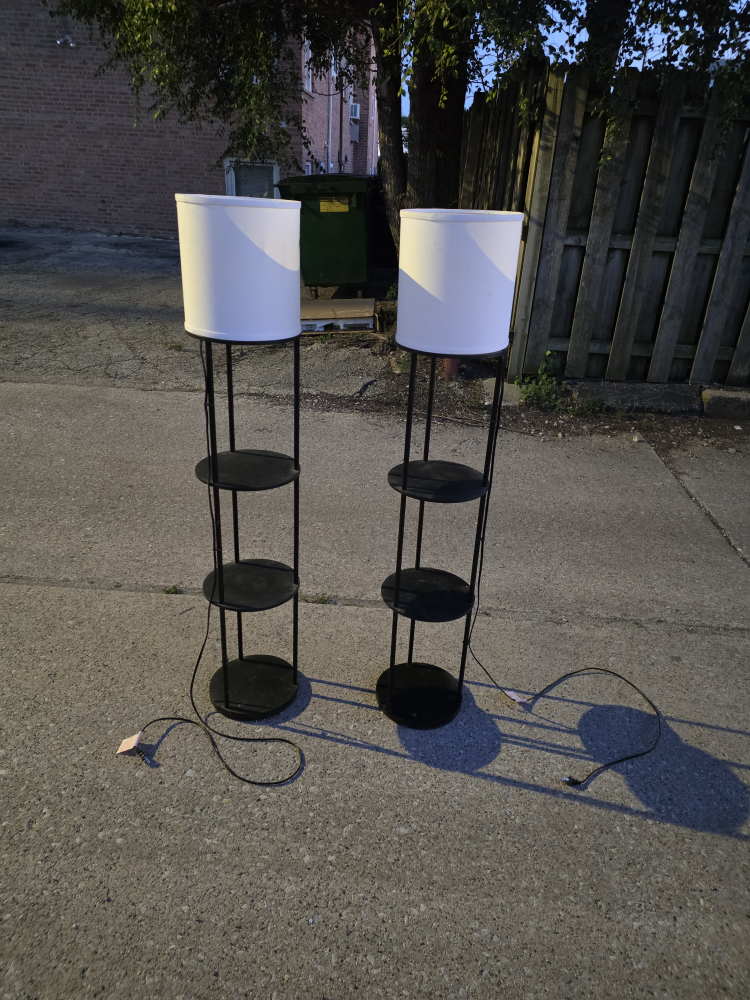 Floor Lamps with Shelves - Pair