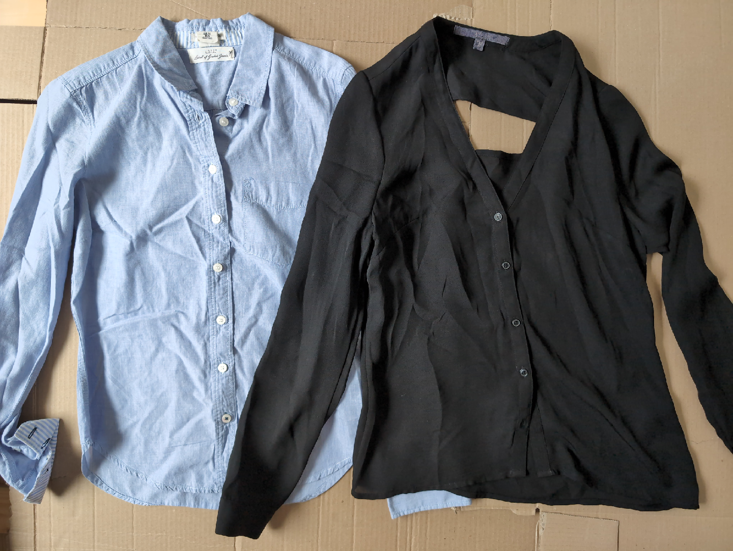 Lilac Blue Shirt (S) & Black Blouse (XS)