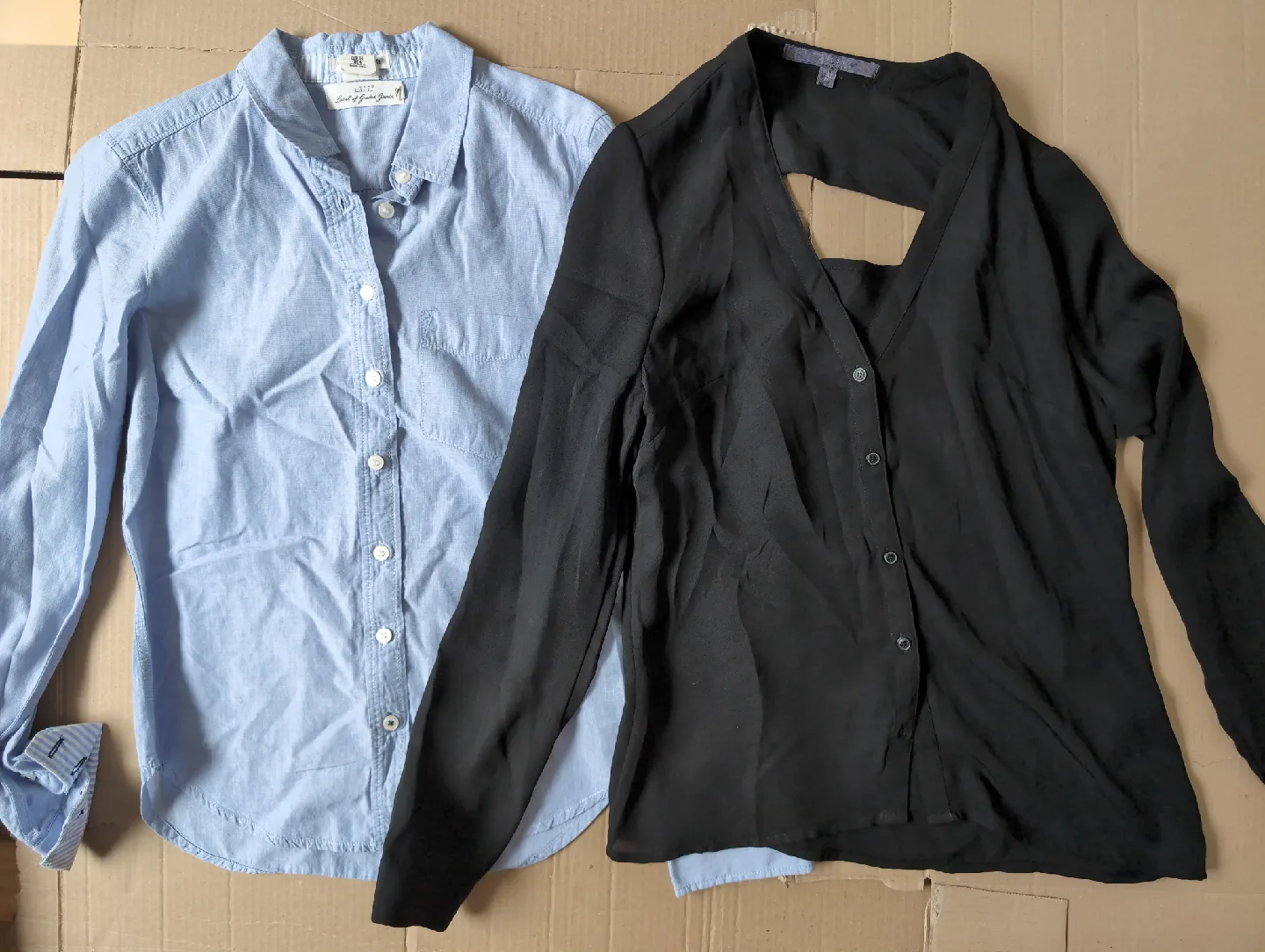 Lilac Blue Shirt (S) & Black Blouse (XS) thumbnail