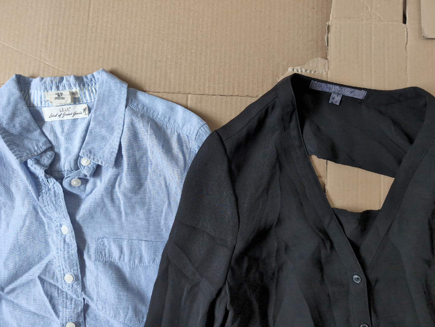 Lilac Blue Shirt (S) & Black Blouse (XS) - photo 2